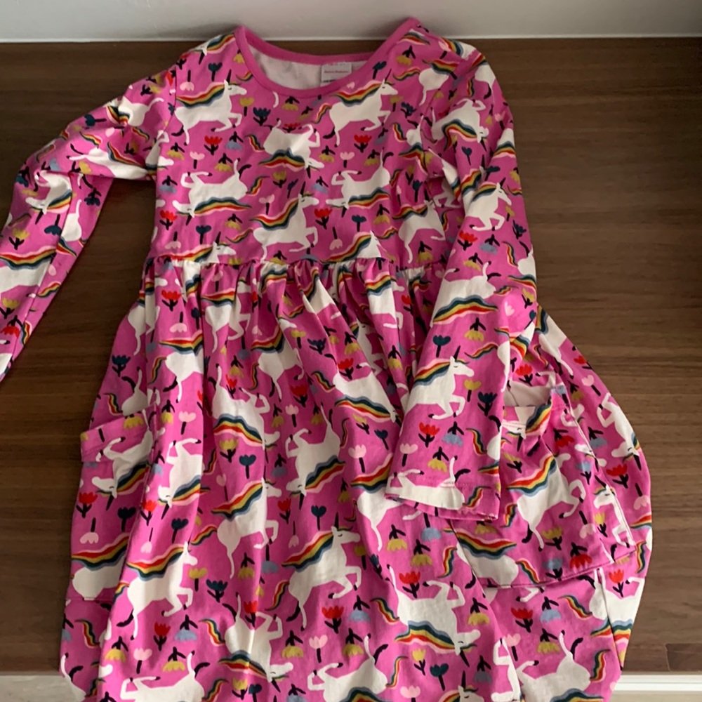 Pink Hanna Andersson dress with unicorns